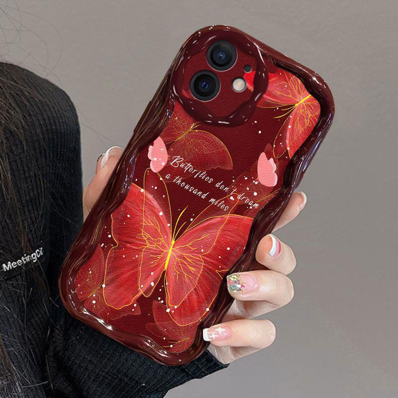 适用于苹果12Mini手机壳iPhone12mini新年爱心蝴蝶女款防摔软壳全
