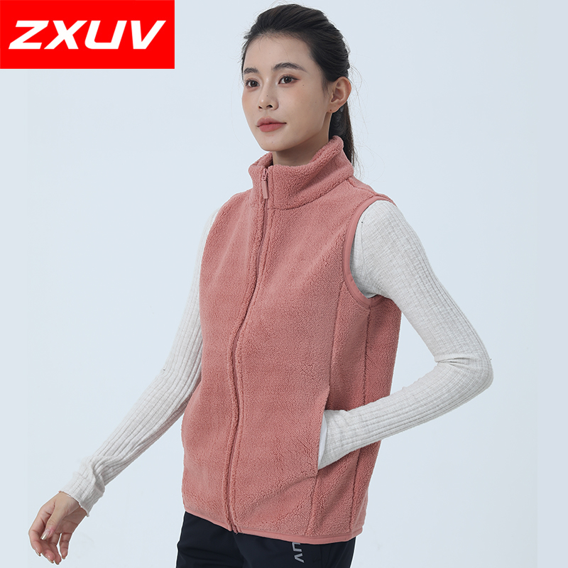 ZXUV8061新款摇粒绒马甲背心男女款秋冬2024新款立领外穿抓绒上衣