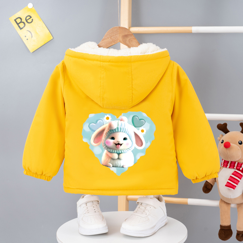 2024新款加绒加厚女童冬季韩版开衫童装秋装普通外套加厚风衣