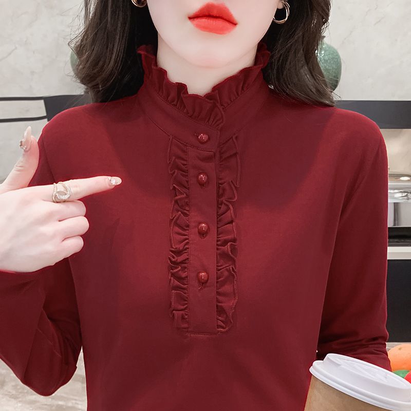 加加厚中年妈妈长袖打底衫女秋冬装新款洋气修身设计感恤女上衣