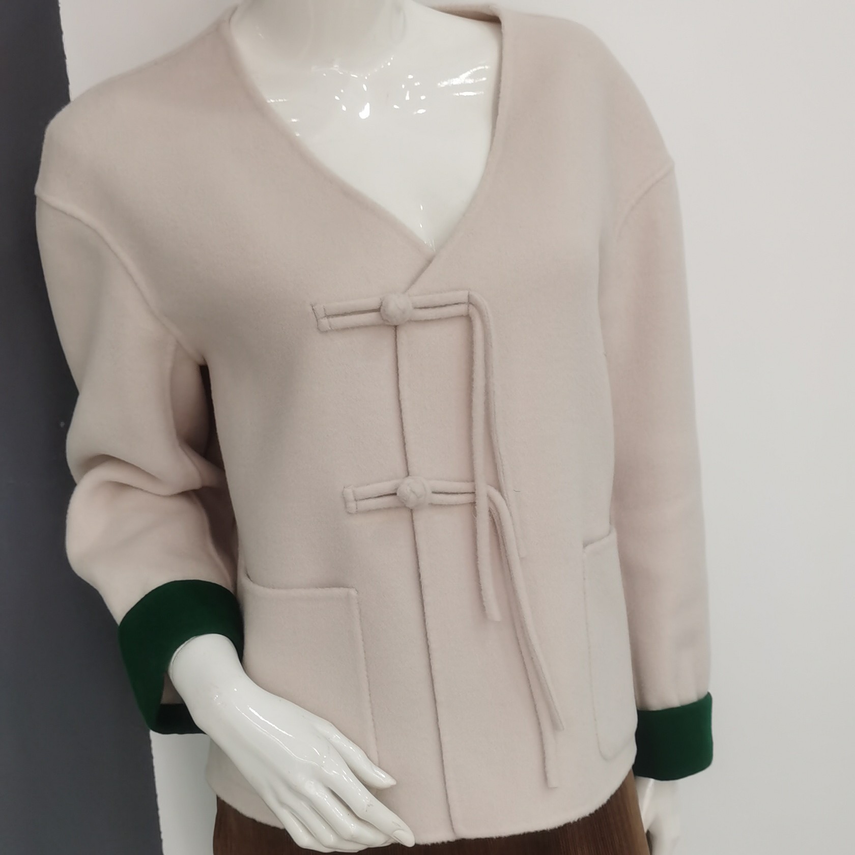 《紫蝶高端定制》国风款羊毛双面羊绒外套，定制商品不支持退换货