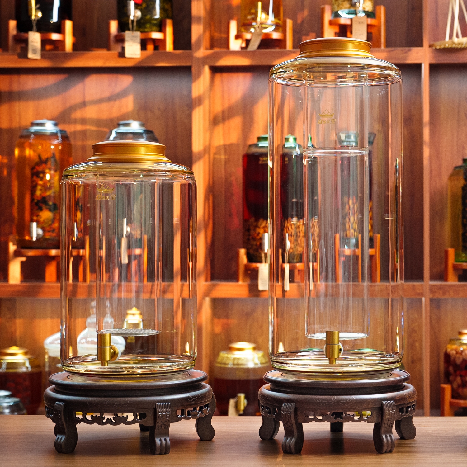 40L2个带龙头超大容量高硼硅琉璃泡酒仪器加厚家用透明自酿78