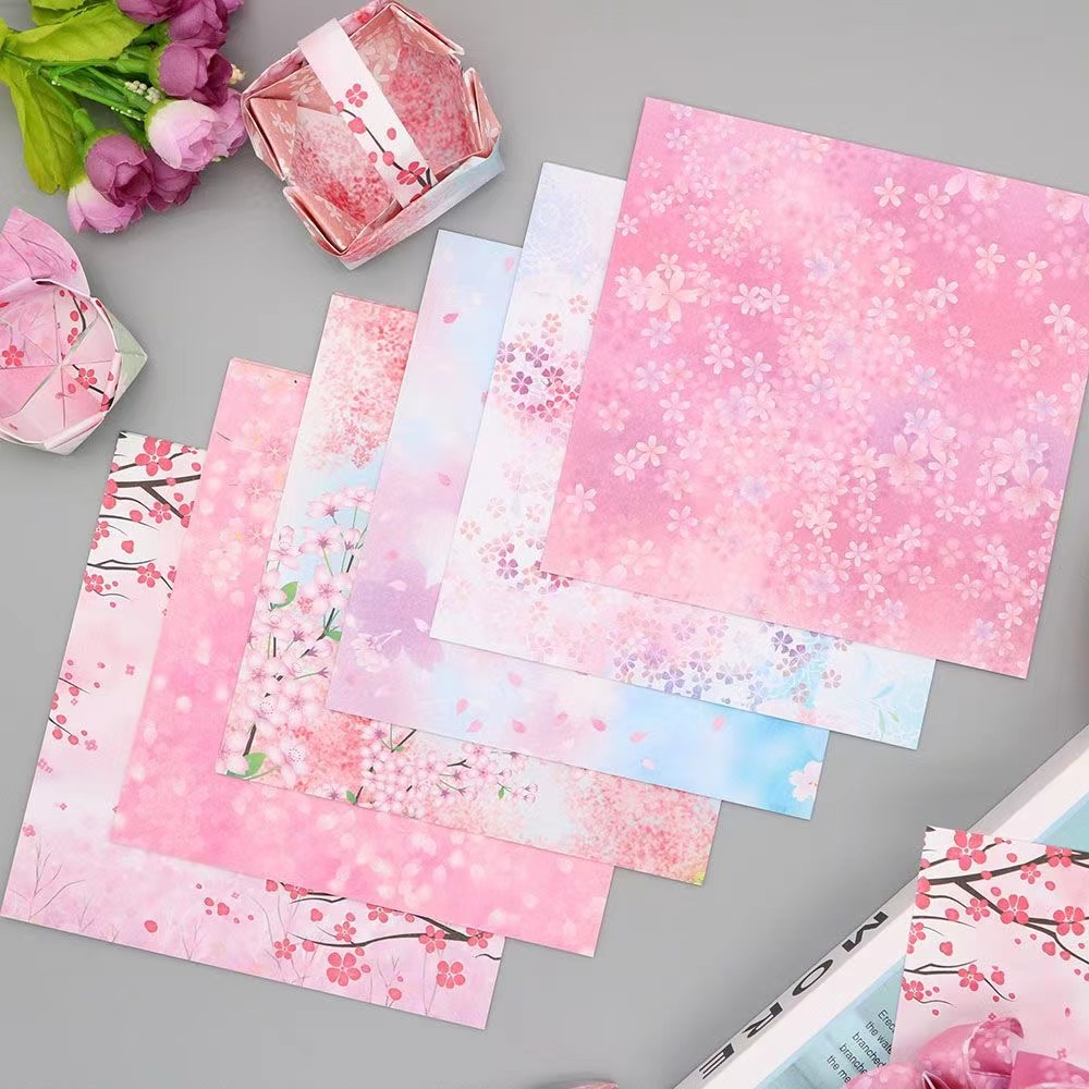 15厘米樱花折纸正方形彩色纸儿童手工折纸玩具叠千纸鹤剪纸折纸