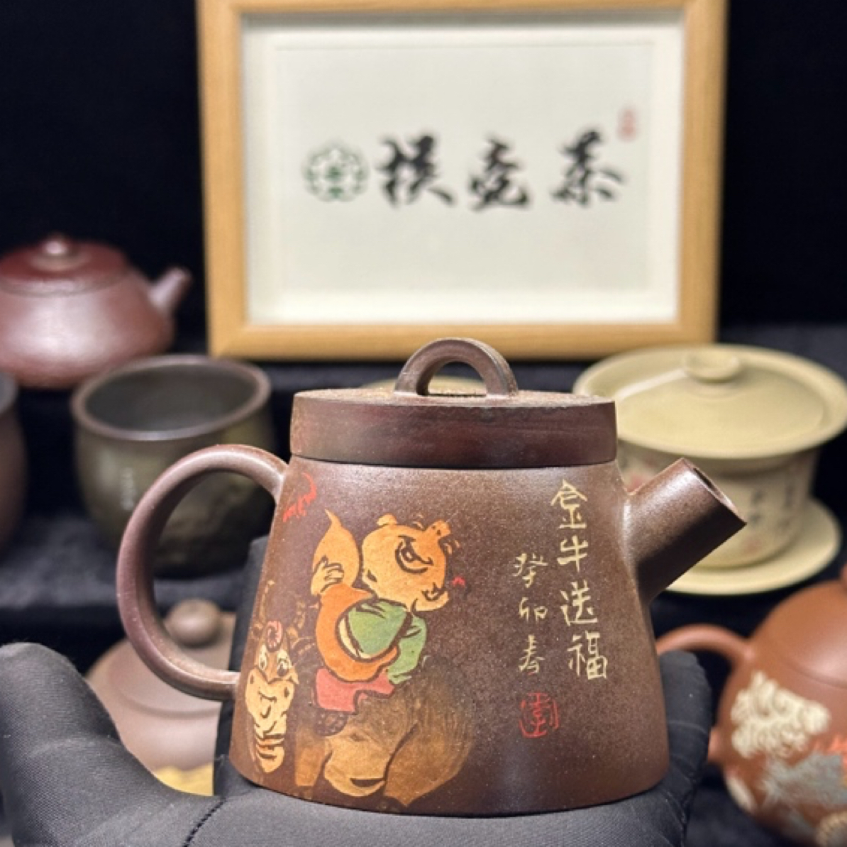 云南建水紫陶壶全手工无添加配礼盒手提袋纯手工手工茶壶宽口手制