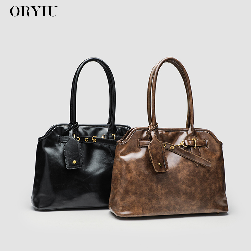 ORYIU【暮色旅人】高级复古韩系慵懒大容量手提包通勤百搭休闲女包