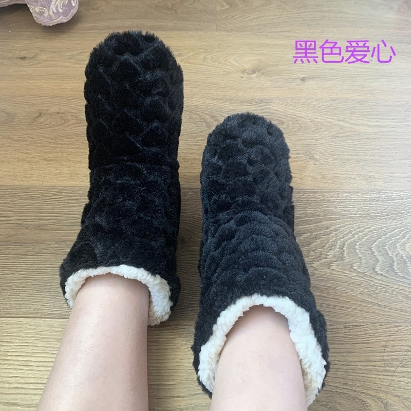 lI睡觉穿袜子女士睡袜秋冬季加绒暖脚保暖宽松男脚套家居地板睡ll