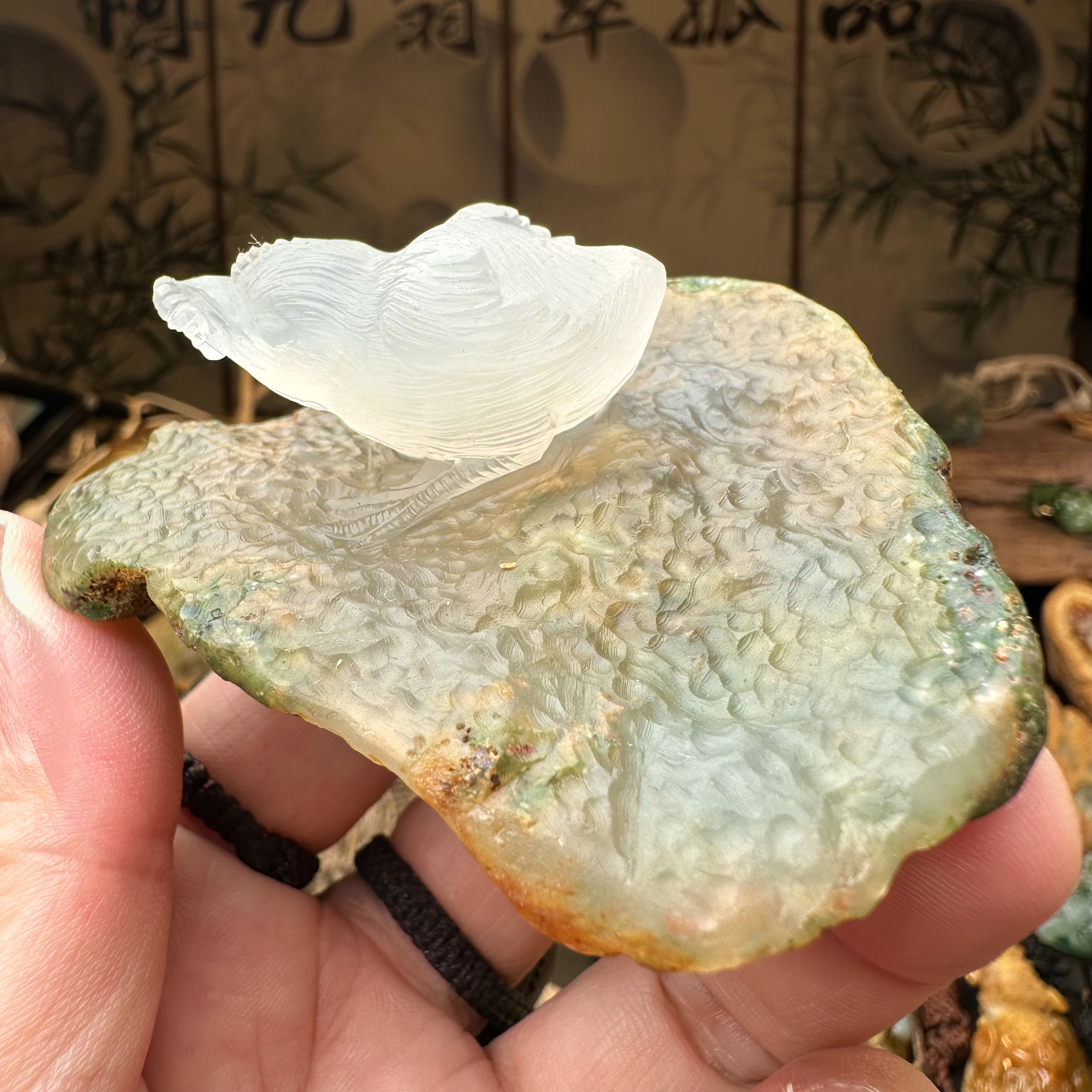 天道酬勤特色孤品玛瑙摆件