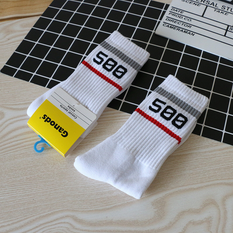 毛巾底加厚男袜运动袜子毛圈篮球袜数字街头潮袜棉袜男士防臭袜