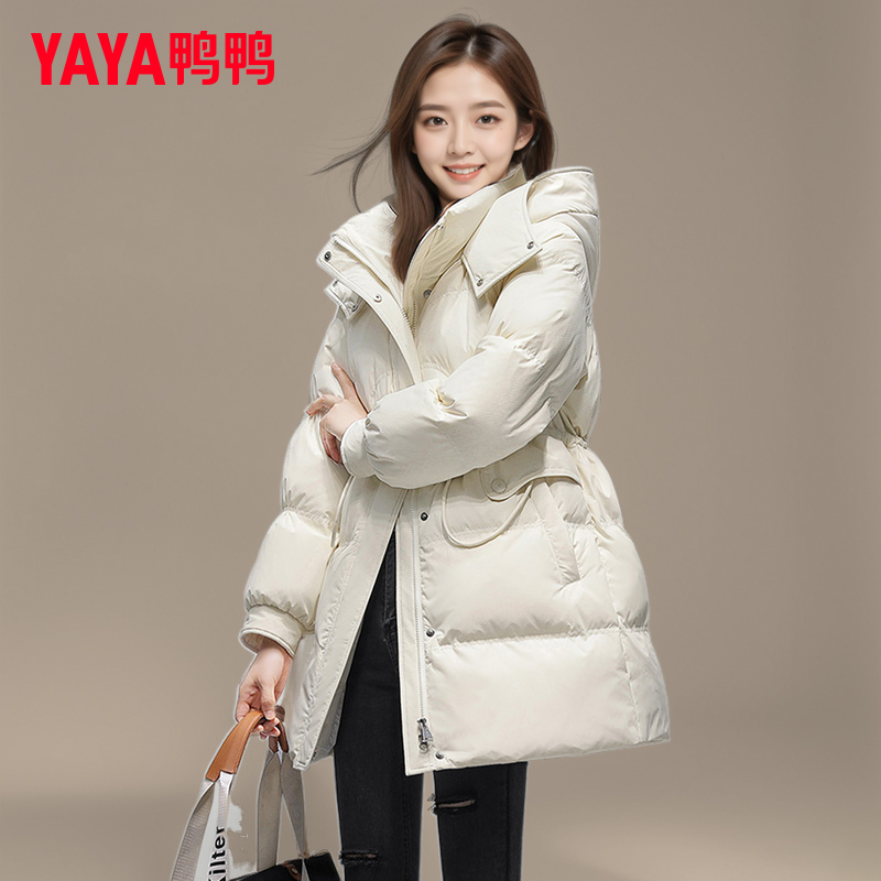 YAYA/鸭鸭2025冬季新款羽绒服女时尚韩版收腰显瘦外套冬暖系服饰
