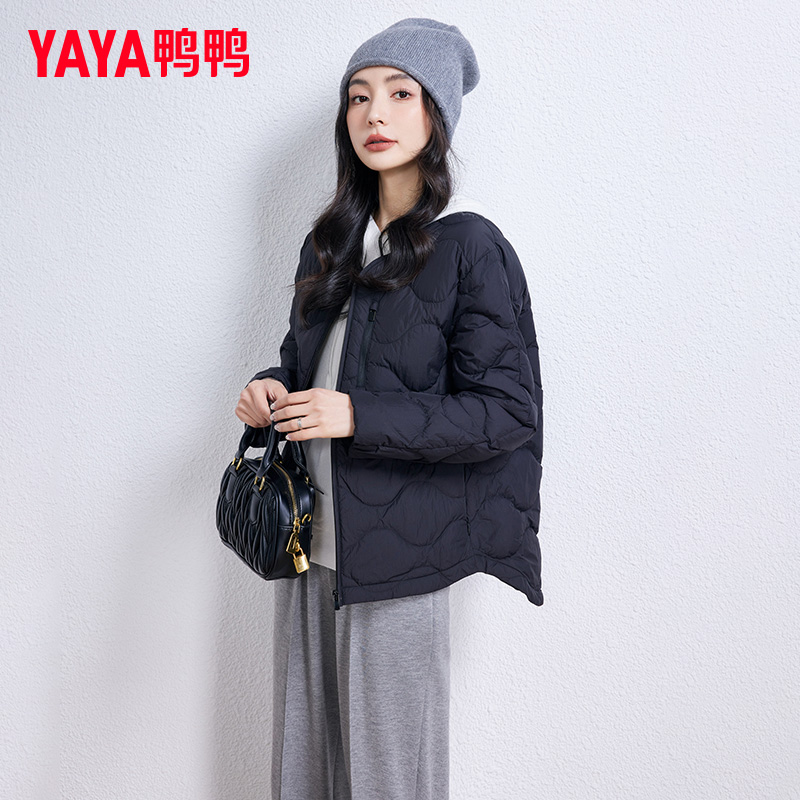 YAYA/鸭鸭2025年新品秋冬时尚女款90绒轻薄羽绒服百搭简约休闲