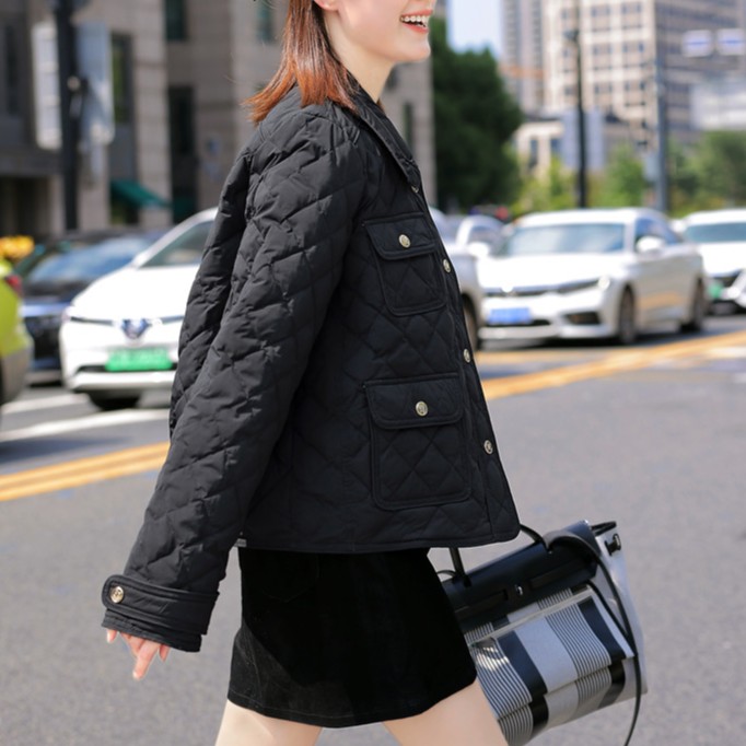 YANPING/燕苹新款气质小香风女休闲翻领保暖秋冬时尚女棉服AMA503