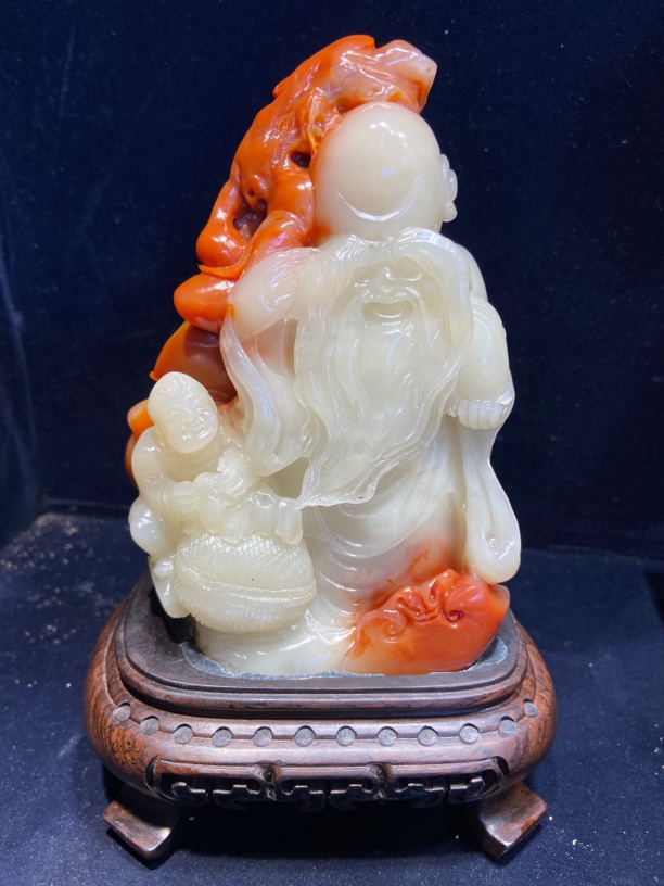 寿山石芙蓉摆件工艺品