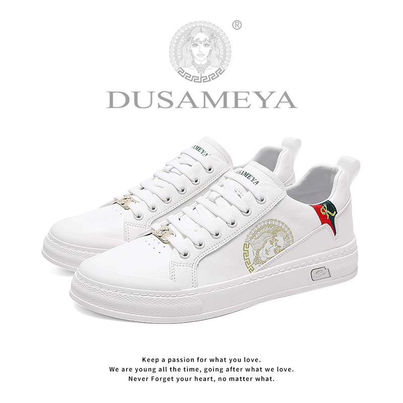 DUSAMEYA/杜莎米娅秋冬新款轻奢男鞋百搭低帮潮流男士板鞋6680