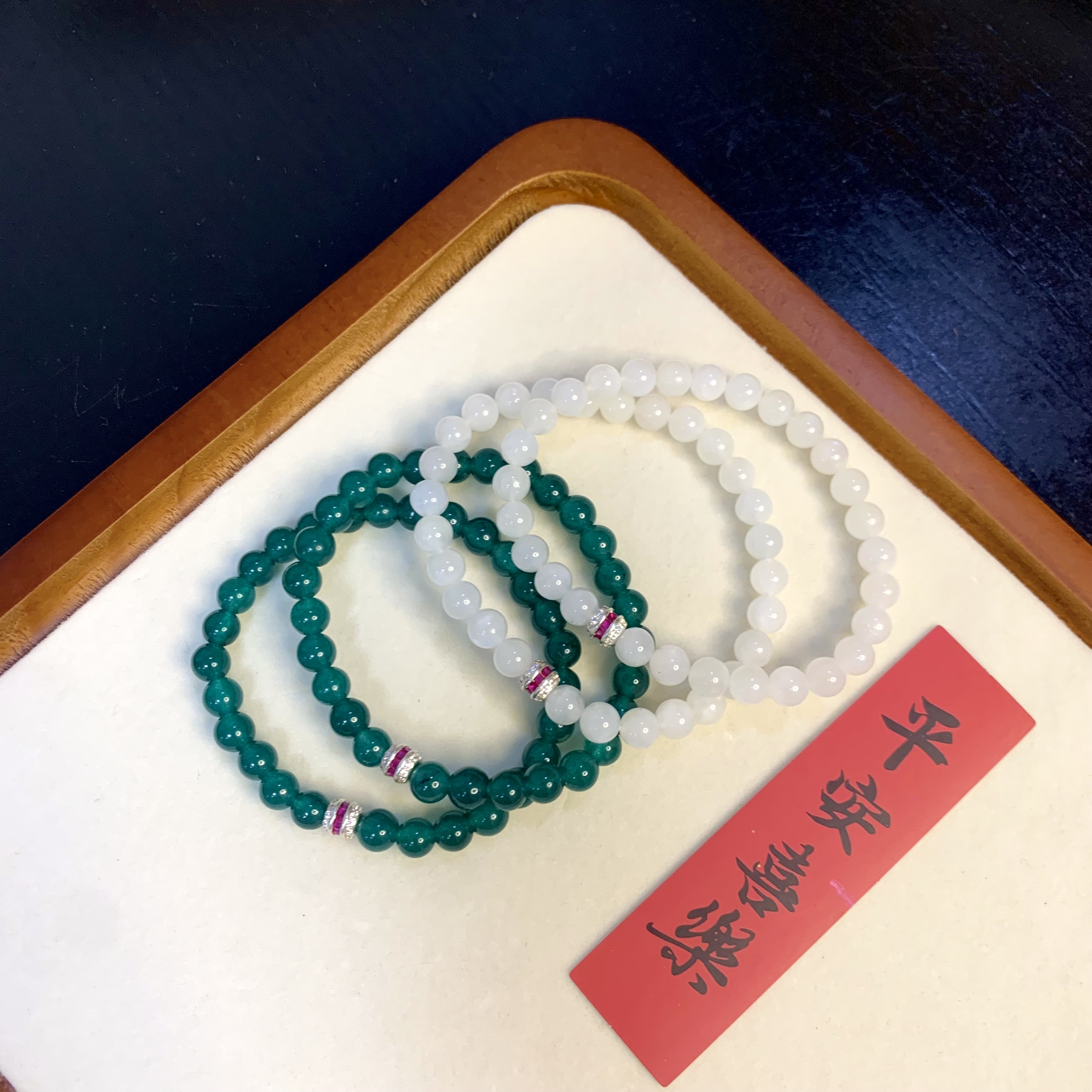 月光  天然蓝月光玉髓925银手链显白气质单圈小众百搭手串