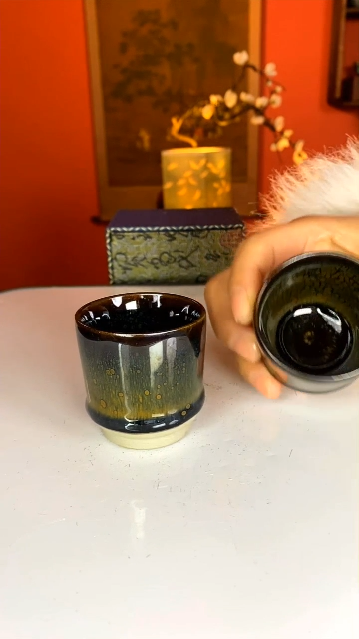 【闪购商品】瓷01曜变矛子杯对杯
