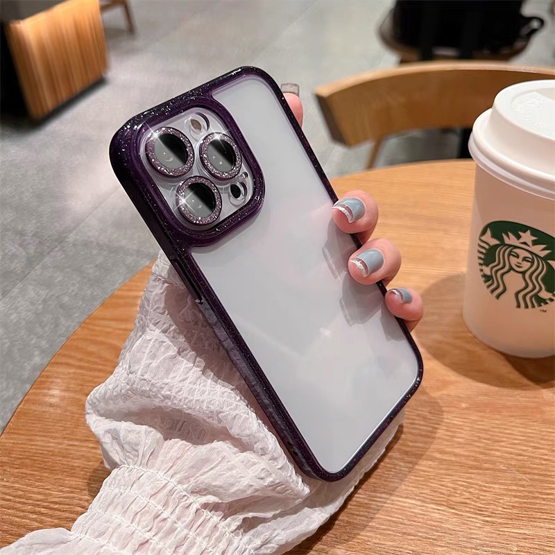 【苹果】iPhone14/13/12Promax高透亚克力闪粉镜头膜手机壳网红套