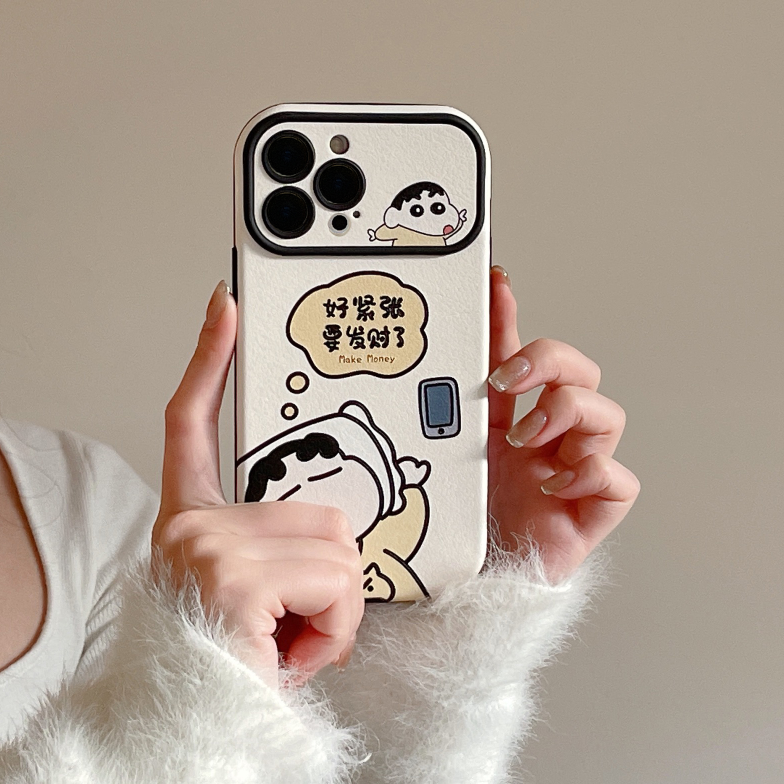 【苹果】iPhone15/14Promax新年大视窗贴皮创意文字防摔女新手机壳