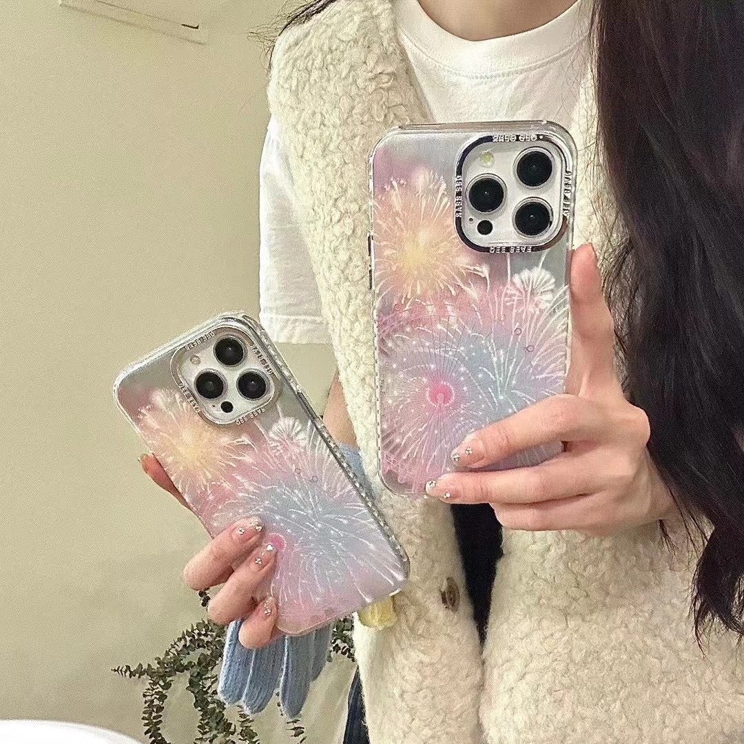 【苹果/华为】iPhone15/14promax防摔羽纱纹晕染彩色摩天轮女手机壳