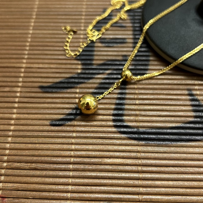 坠链均足银 套链光珠亮面百搭简约手工时尚套链