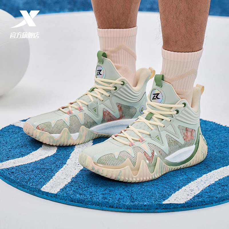 凌刃一代丨特步男鞋篮球鞋男耐磨运动鞋防滑减震专业实战篮球鞋子