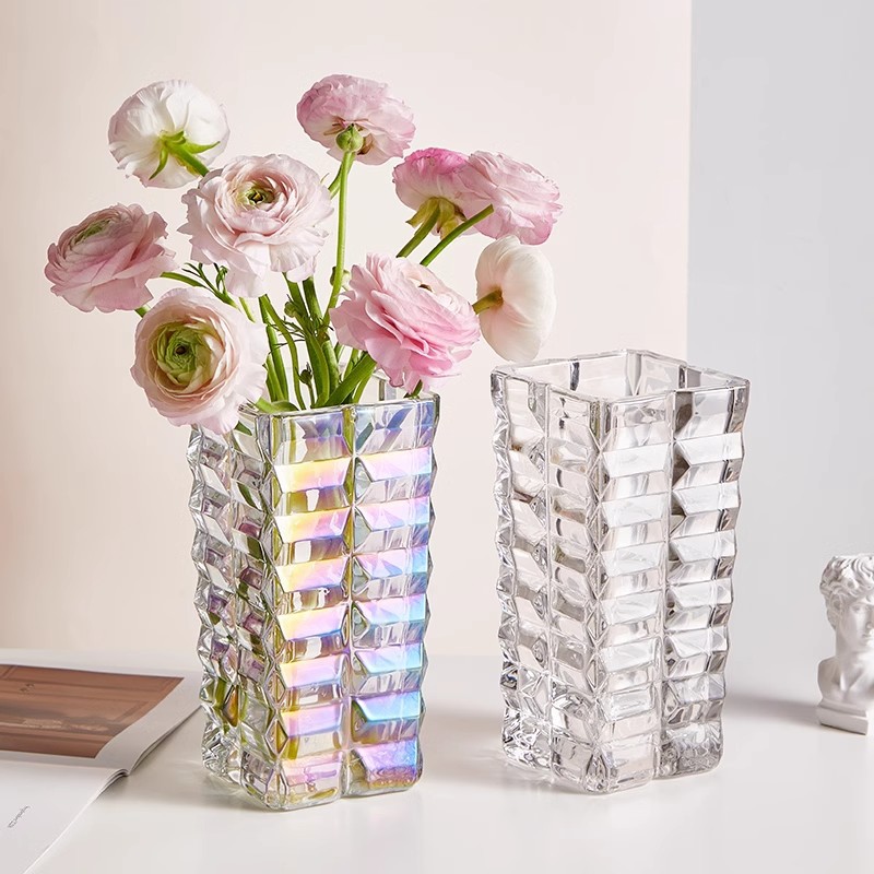 现代简约轻奢网红高级感生活玻璃花瓶插花鲜花伯爵鲜花专用花瓶