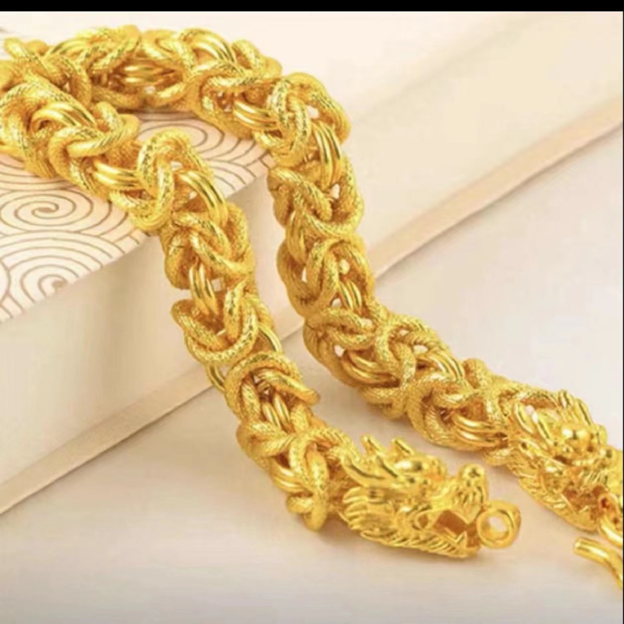 铜合金项链 （龙骨项链）男士男款时尚百搭潮流霸气坠链素款编织