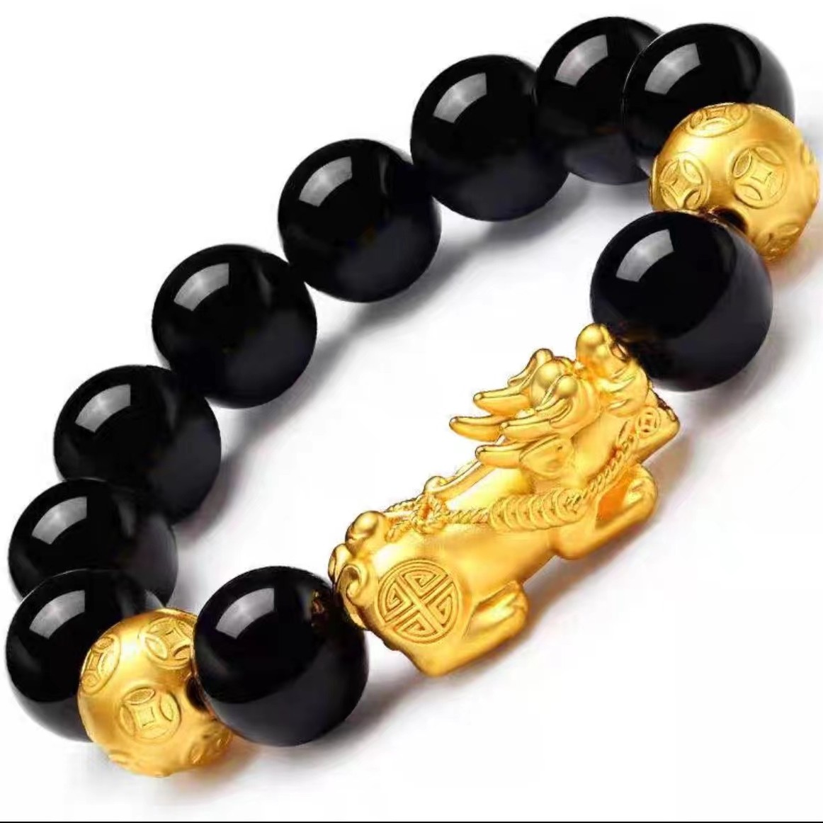 铜合金手链 铜合金合成锆石手链（貔貅手链）红色金色精美女款