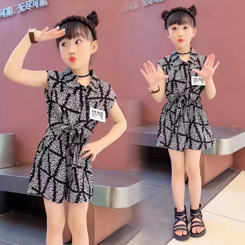 儿童夏季时尚洋气网红气质休闲中大童宽松女孩小女孩洋气套装夏季