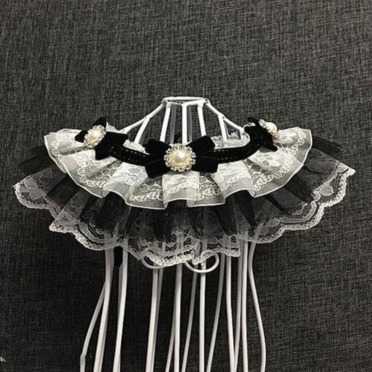 猫咪围脖狗狗宠物项圈铃铛蝴蝶结领结蕾丝针织口水巾围嘴项链