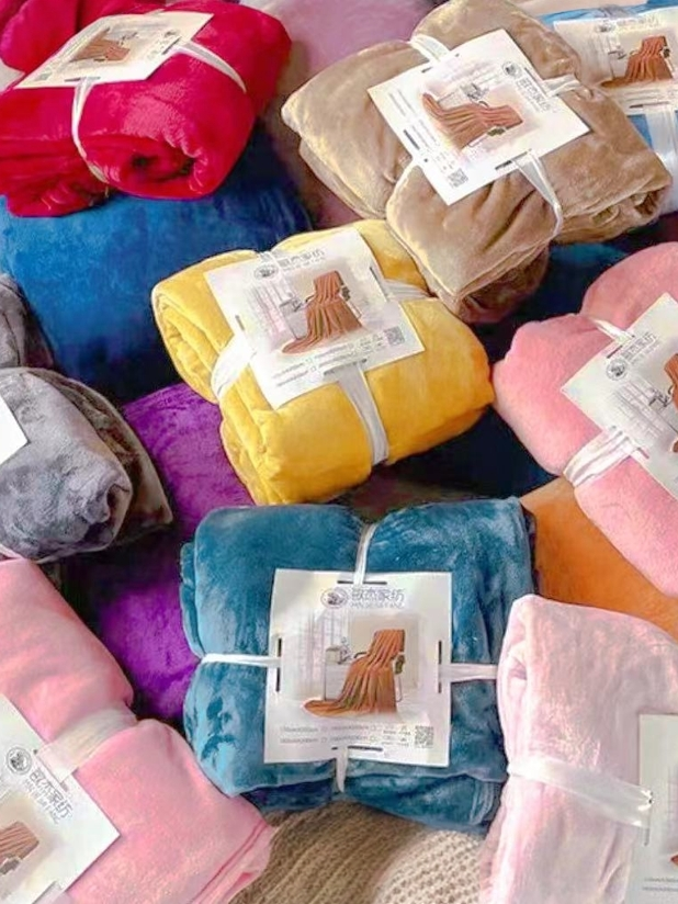 蕊希家纺【颜色随机珊瑚绒平板加厚网红毛毯2.0*1.5】