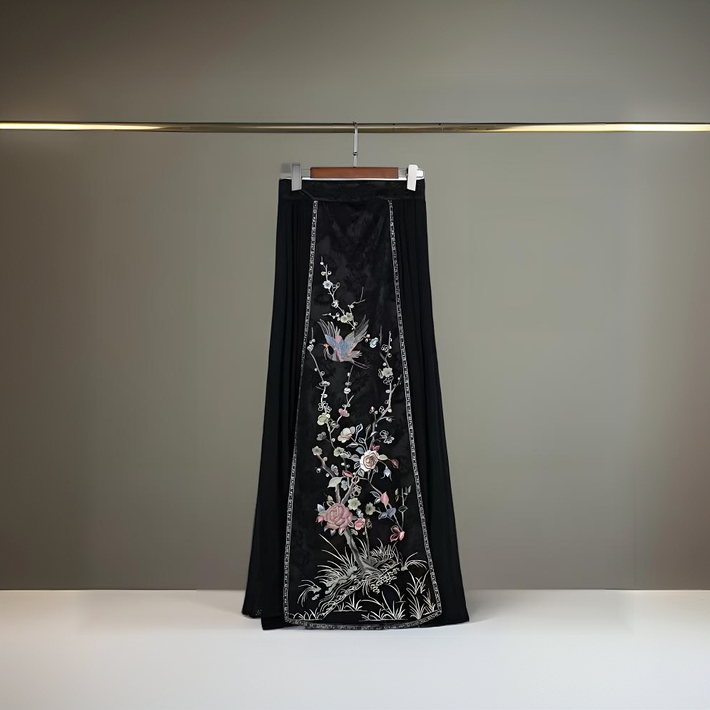 【奇花】国风复古 百褶绣花 精工刺绣 改良版马面裤