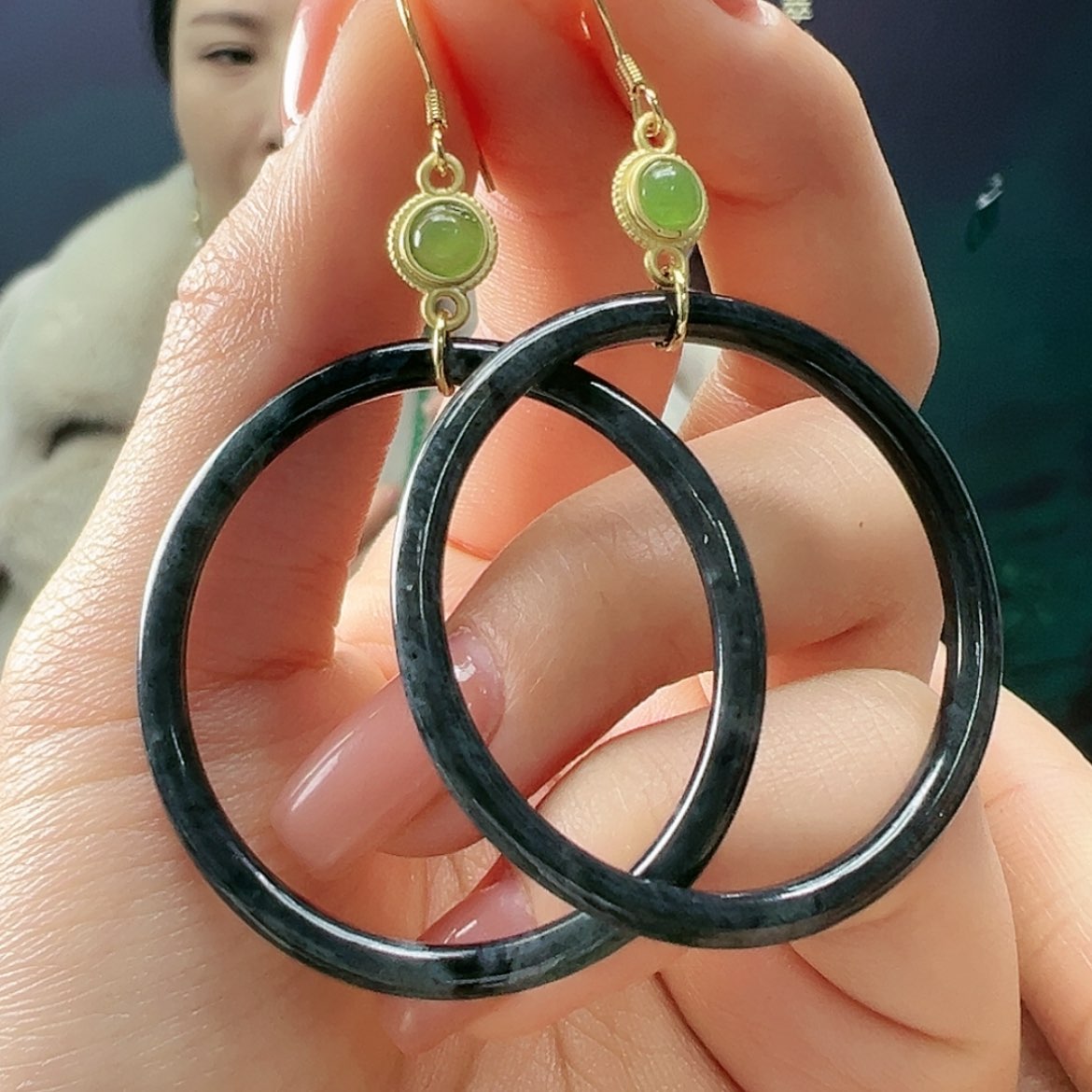 【闪购商品】翡翠耳饰银S925镶嵌