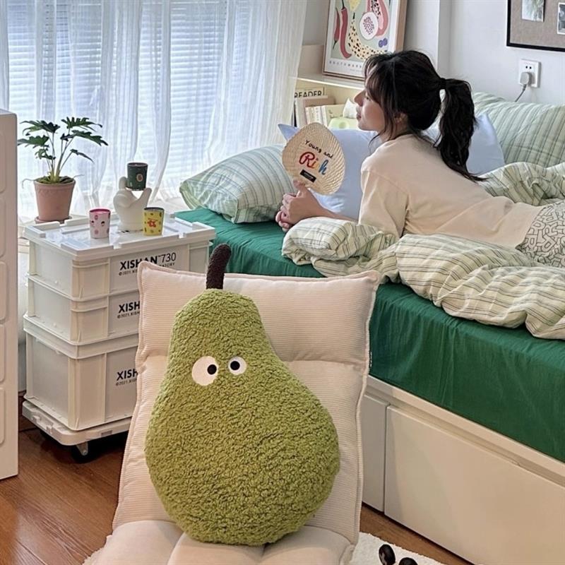 梨子玩偶鸭梨卧室床头靠垫毛绒玩具玩偶拆洗填充处理尺寸退换不可