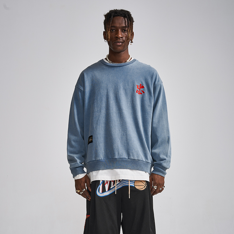 AI3 x ZONOS x LNBR男子针织运动圆领扎染卫衣