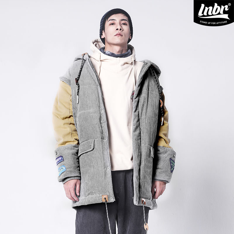 LNBR熊电潮流户外休闲宽松秋冬冬季保暖加绒连帽情侣棉服