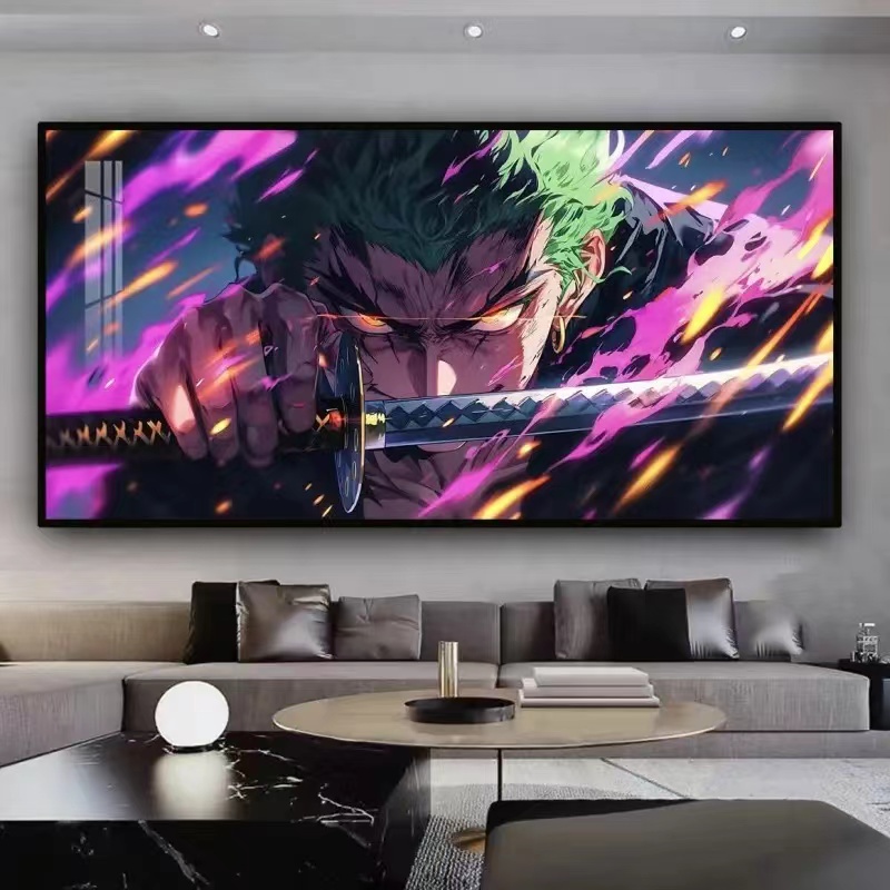 PVC海贼王鬼斩索隆动漫装饰画电竞房宿舍挂画40*30- ce3