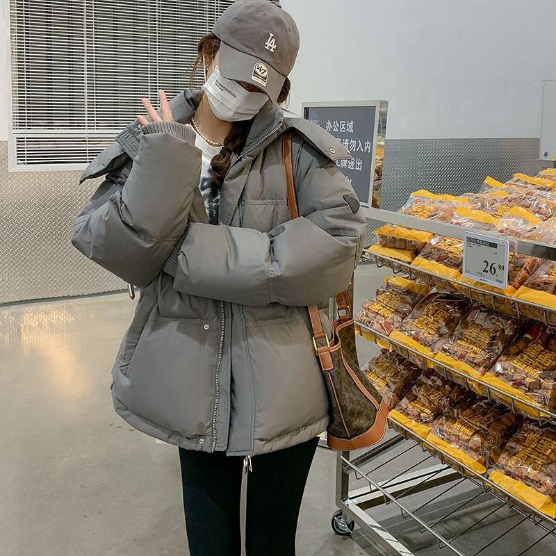 东北棉服女短款2023年新款韩版连帽加厚棉袄小个子冬季棉衣外套潮