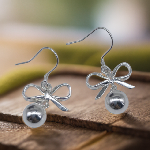 足银耳饰 蝴蝶耳坠【金花银号】百搭素款简约少女气质清新耳坠气质