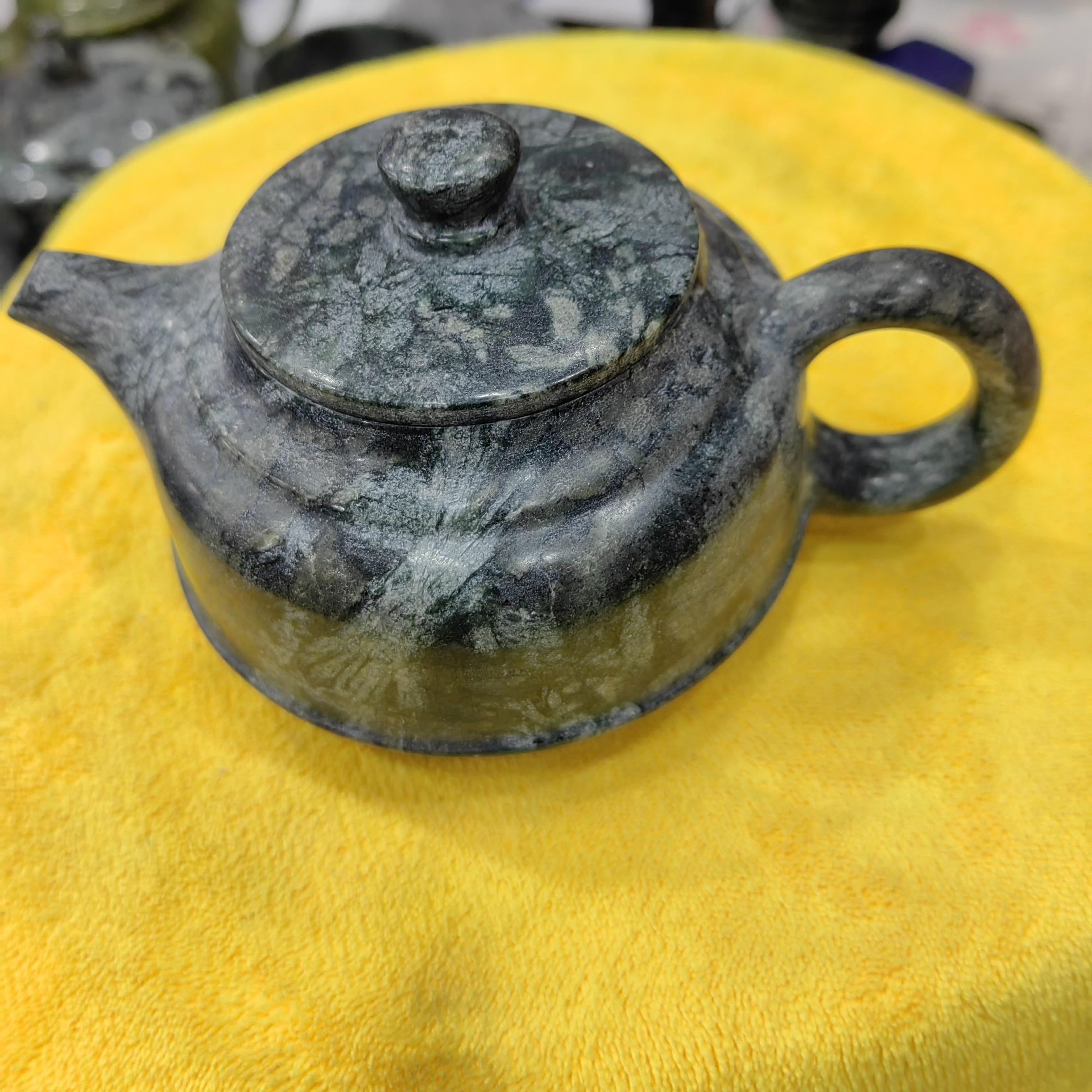 食源生西藏墨脱柴烧壶水平壶皂石茶壶石头圆壶烧茶壶茶具泡茶壶