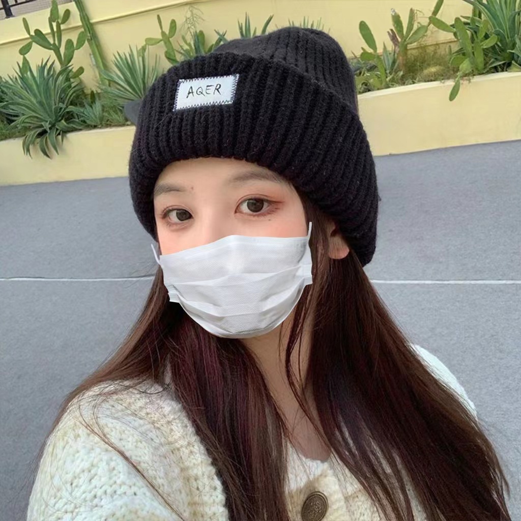 秋冬针织帽毛线堆堆帽加长帽大头围帽子韩版防寒保暖时尚百搭冷帽