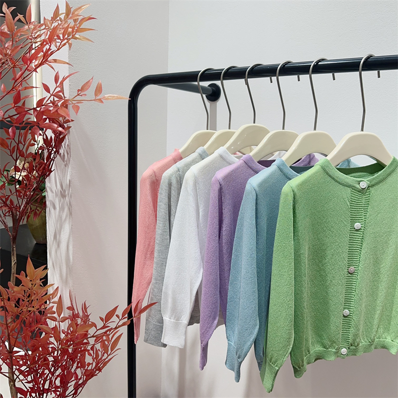 童装女童针织衫2024新款夏季轻薄透气儿童空调衫外套宝宝洋气开衫