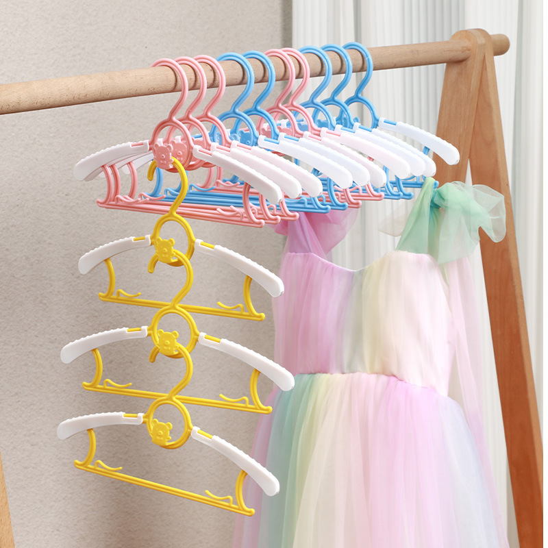 【10个装】儿童衣架可伸缩晒衣服撑晾衣架家用防滑挂衣架衣撑子