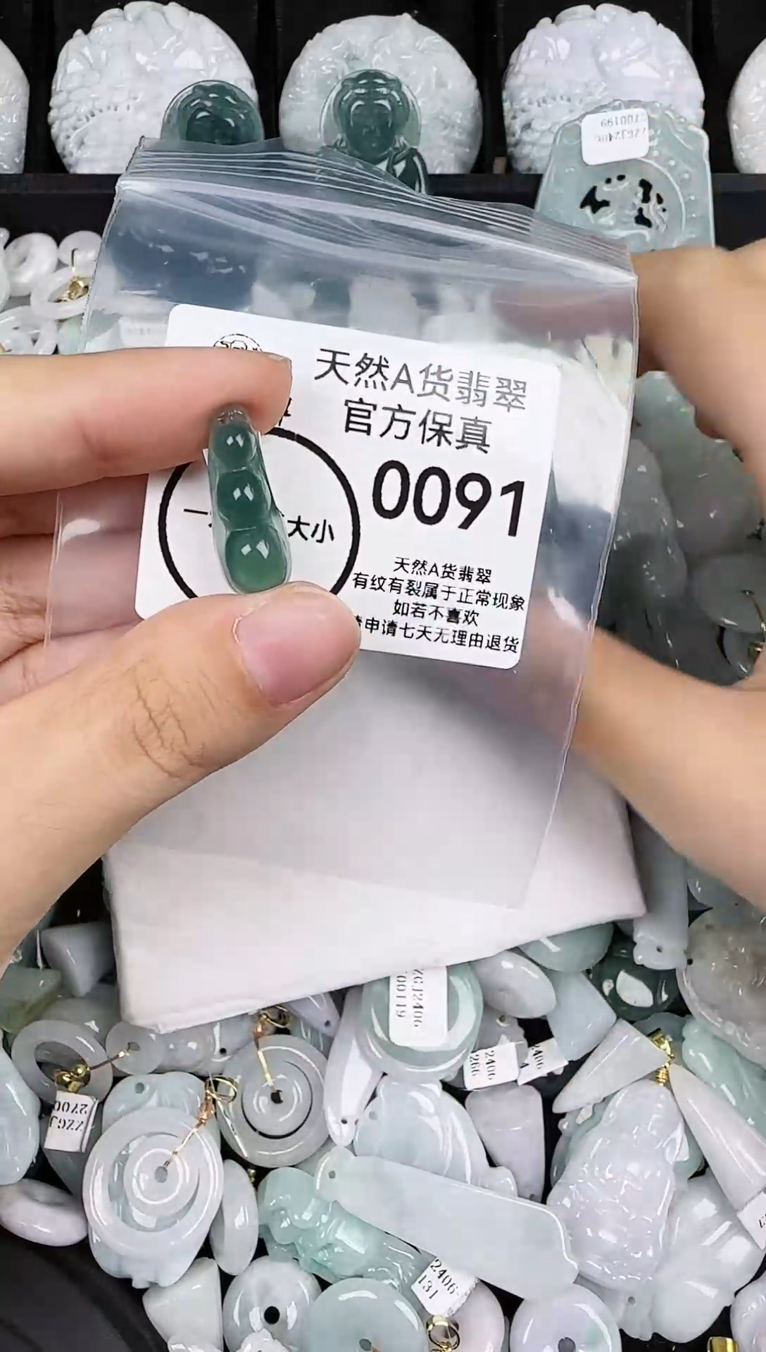 【闪购商品】翡翠颈饰未镶嵌默认配绳091