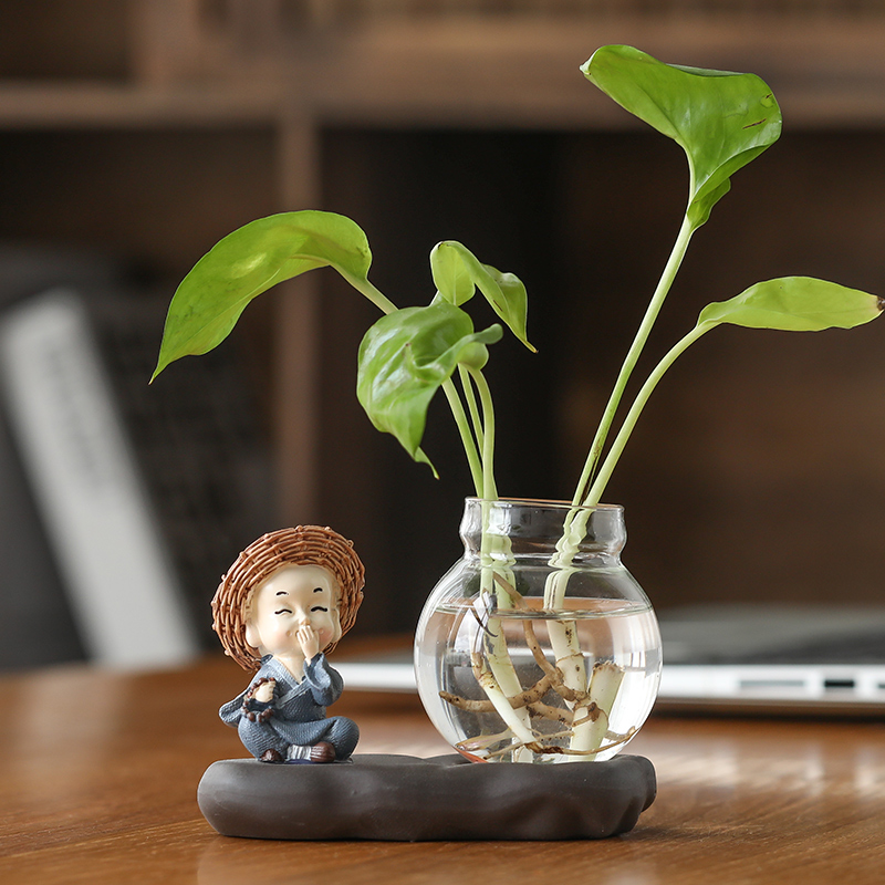 绿萝水培花盆花瓶插花客厅办公桌茶几装饰品家居电视柜摆件摆件