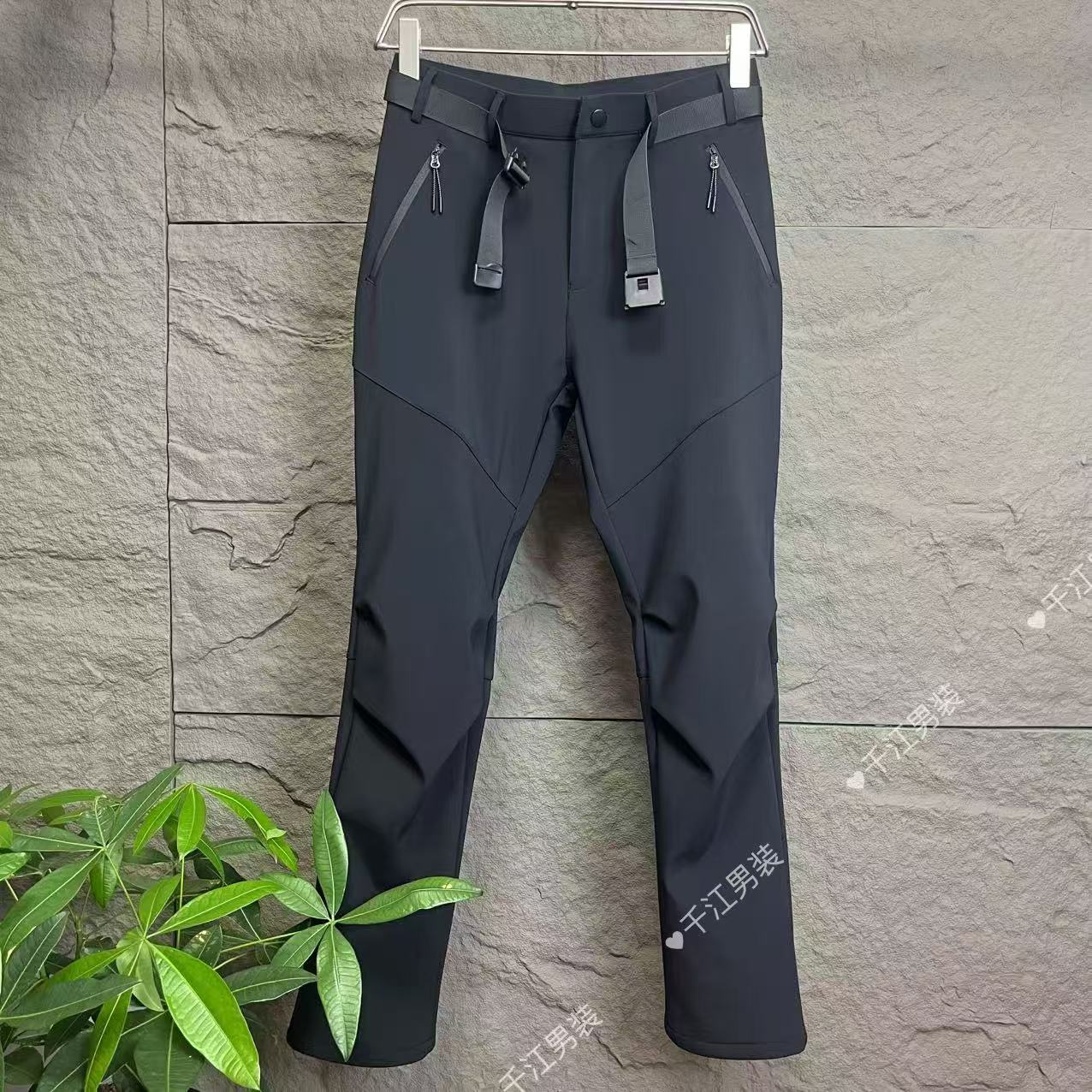 2025春季男士户外软壳冲锋裤舒适透气休闲直筒裤户外运动裤速干裤