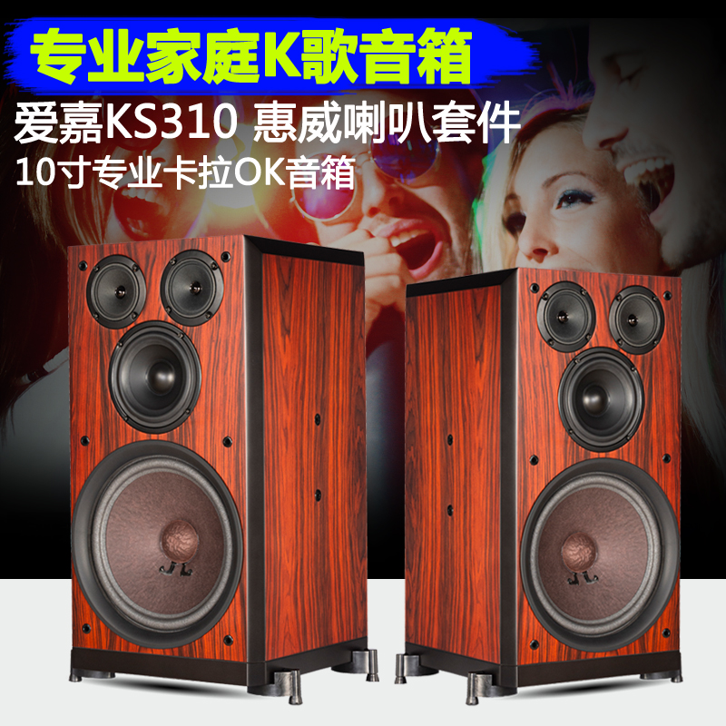 爱嘉KS310卡拉OK影院卡包音箱套装10寸书架采用惠威喇叭PK10.8