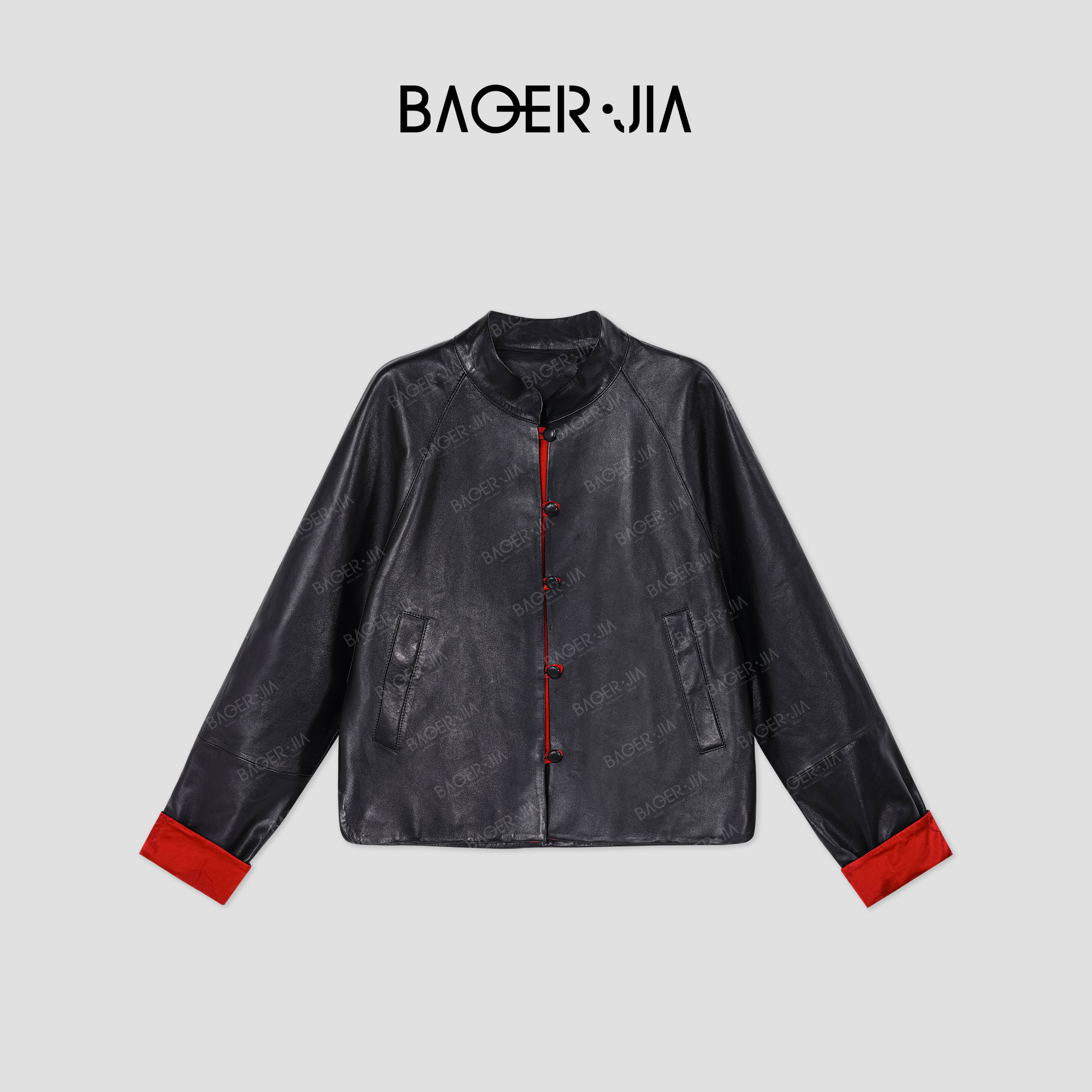 3-【新年宠粉皮外套】宝儿家BA47824101冬季国风盘扣绵羊皮长袖外套