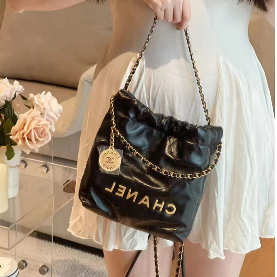 99新 Chanel/香奈儿 chanel 22bag mini黑金/公价无/甄选