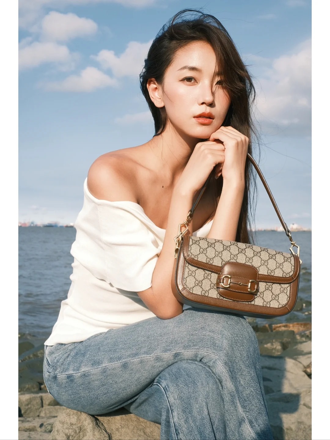 99新 GUCCI/古驰 gucci 1955法棍单肩斜挎包/公价无/甄选