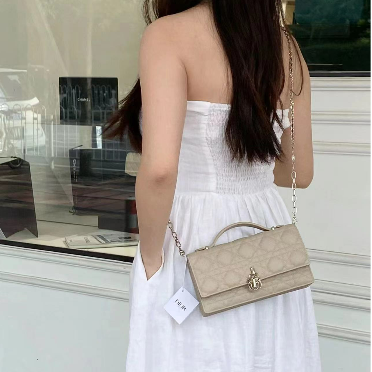 99新 DIOR/迪奥 dior lady dior奶茶色/公价无/甄选